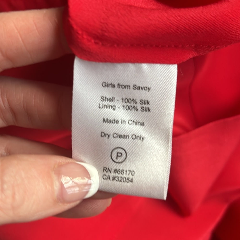 Anthropologie Girls From Savoy Red Ruffled Sleeveless Silk Oska Dress Size 8 - Picture 11 of 12